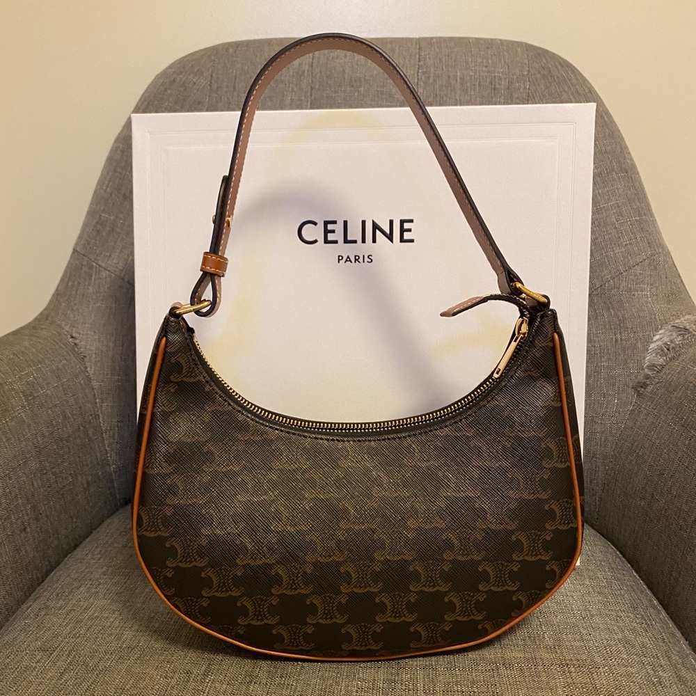 Celine canvas Ava Triomphe bag Tan